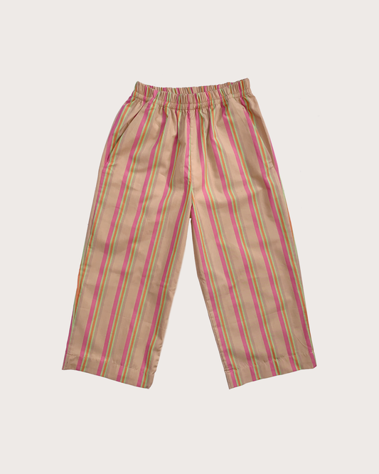 Beige Candy Stripe Trousers