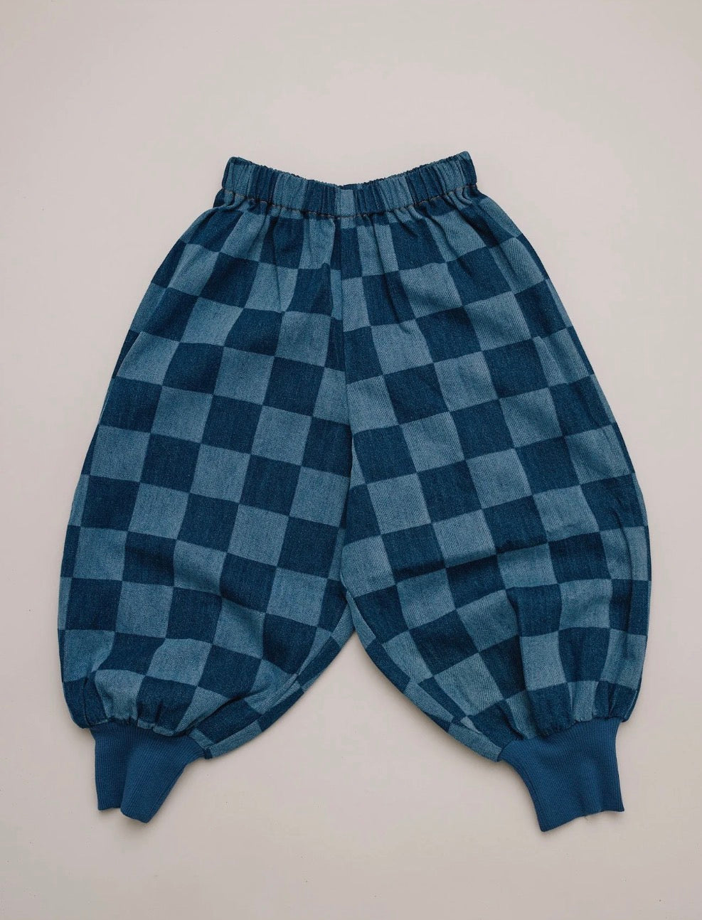 Murphy Checkerboard Balloon Denim Trousers