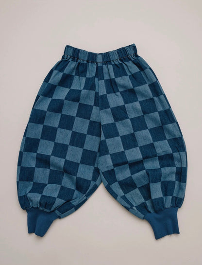 Murphy Checkerboard Balloon Denim Trousers