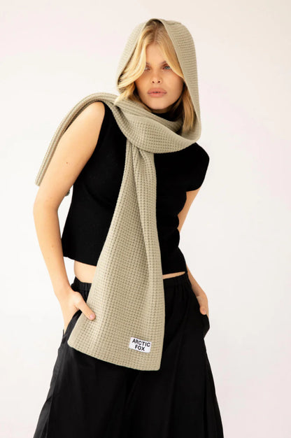 The Recycled Bottle Hooded Scarf  - Arctic Grey