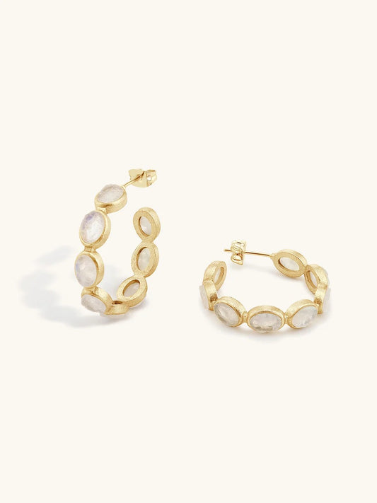 Deity Moonstone Hoops