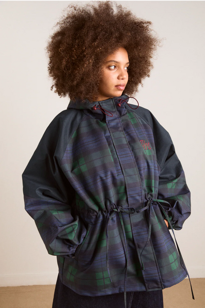 Liu Raincoat - Navy Check
