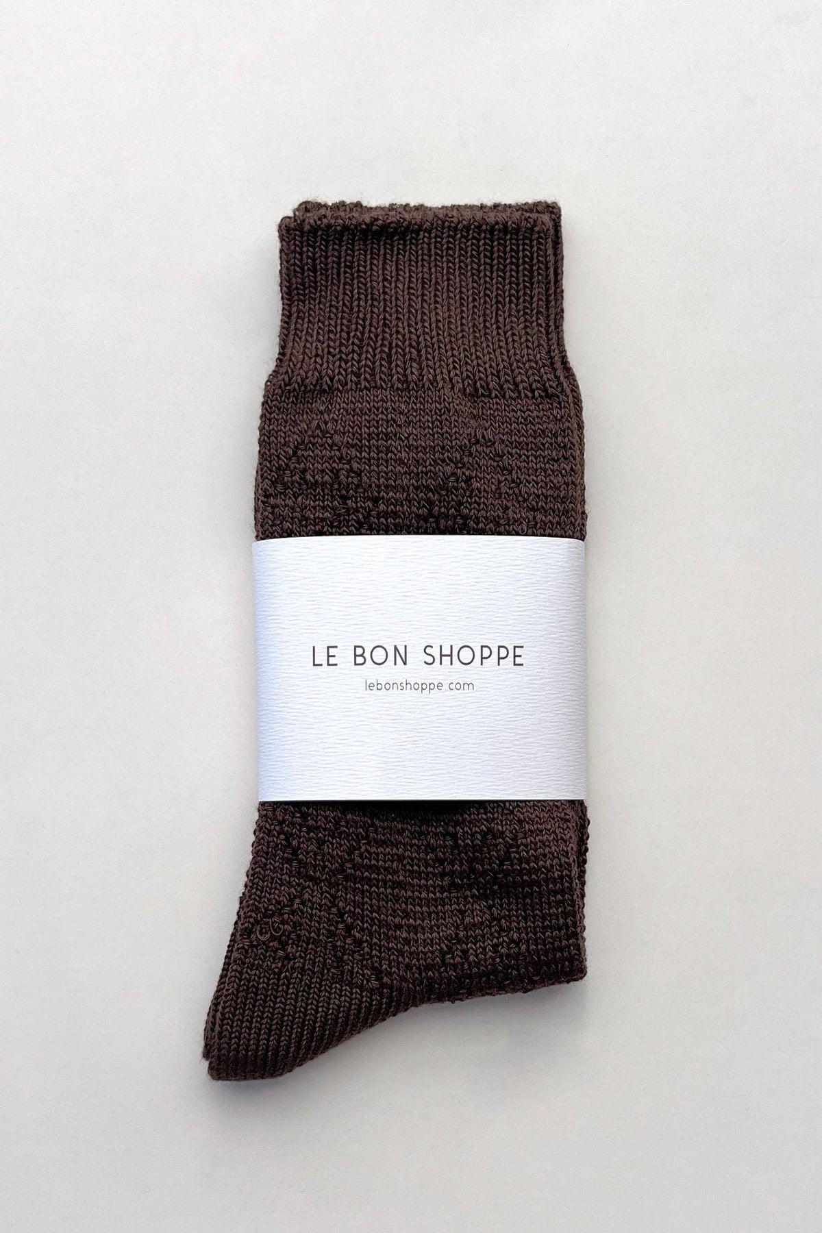 Modal Eyelet Socks - Brown