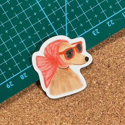 Stylish dog with Scarf & sunnies Vinyl Sticker