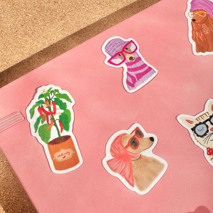 Stylish dog with Scarf & sunnies Vinyl Sticker