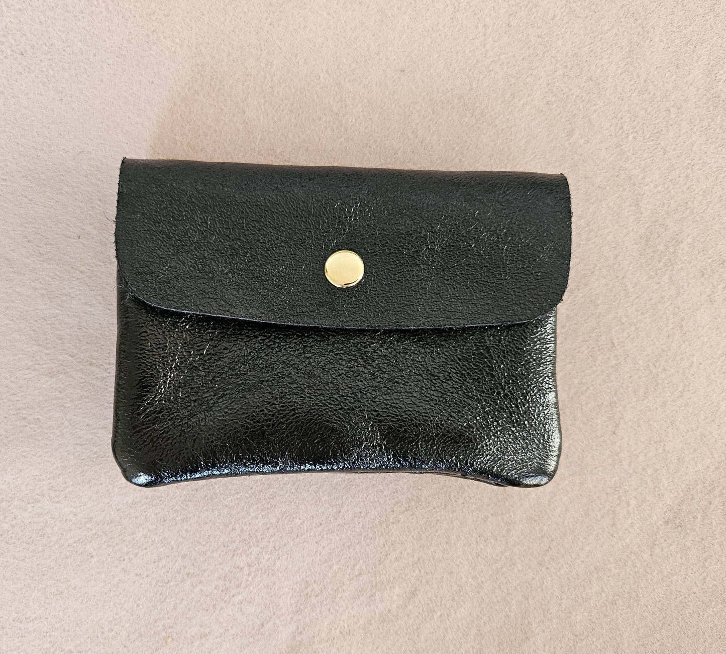 Metallic leather Kangoo wallet: Pink