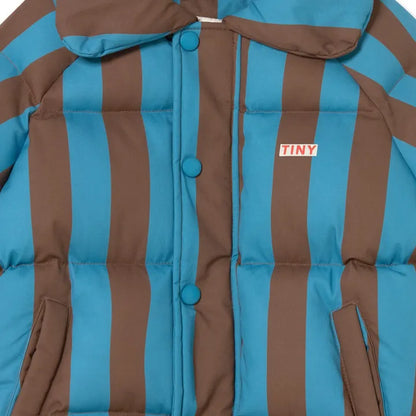 Blue Cocoa Stripes Puffer