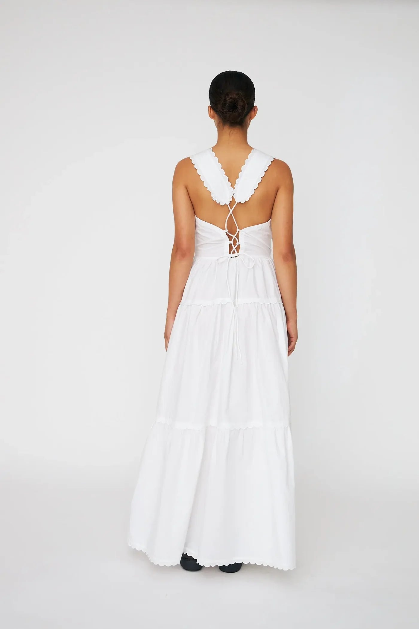 Embroidered Anglaise Maxi Dress - White