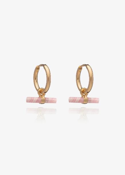 T Bar Huggie Hoop Earrings