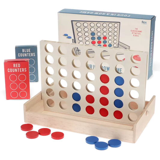 Wooden Four in a Row game set
