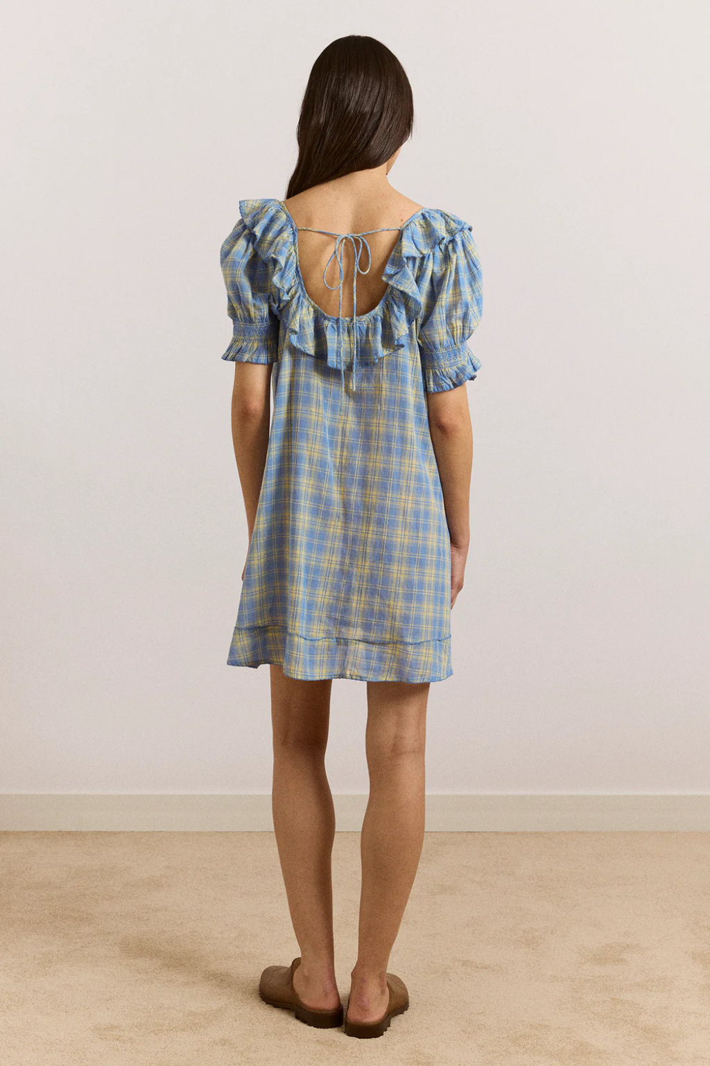 Harlow Mini Night Dress - Butter Blue Check