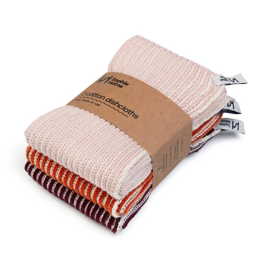 Sophie Home Reusable Rib Dish Cloths - Orange