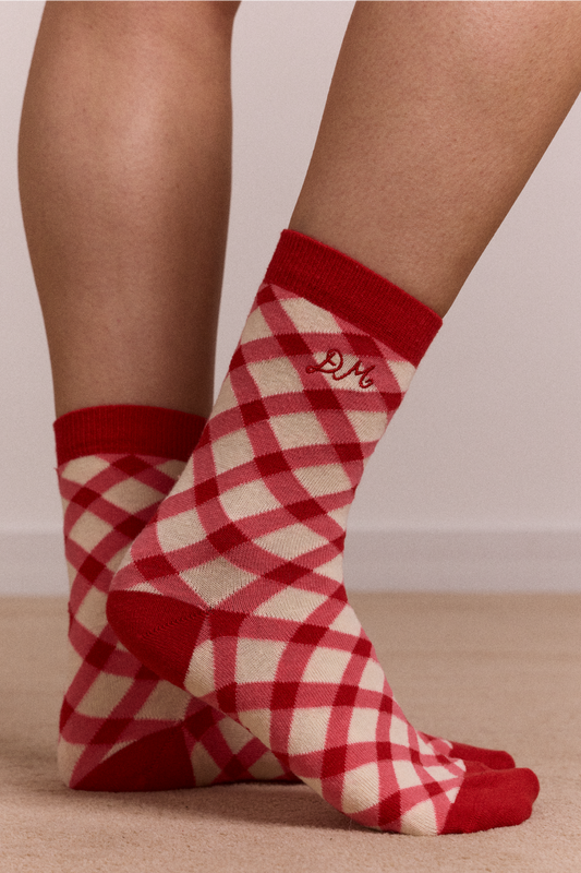 Calf Length Socks 2 Pack - Gingham