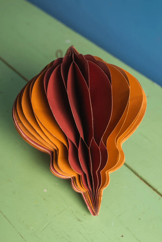 Honeycomb Paper Decoration - Brown Tones Lantern