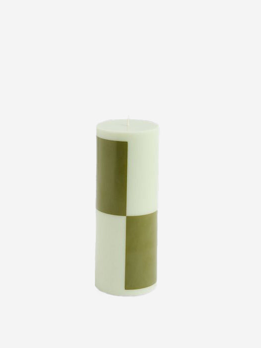 Column Candle Medium - Light Green/Army Green