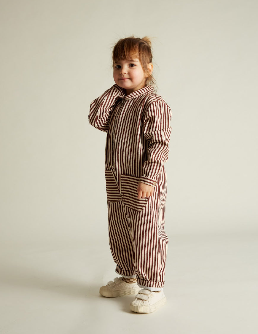 Syd Maroon Stripe Boilersuit