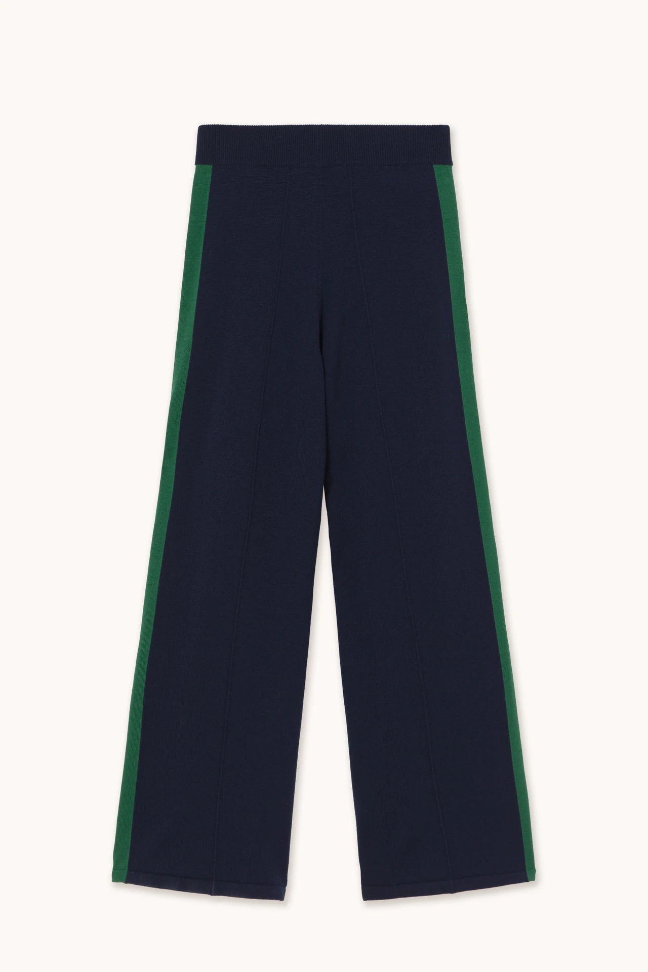 Striped Knitted Trousers Navy