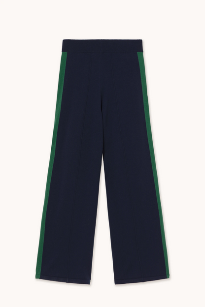 Striped Knitted Trousers Navy