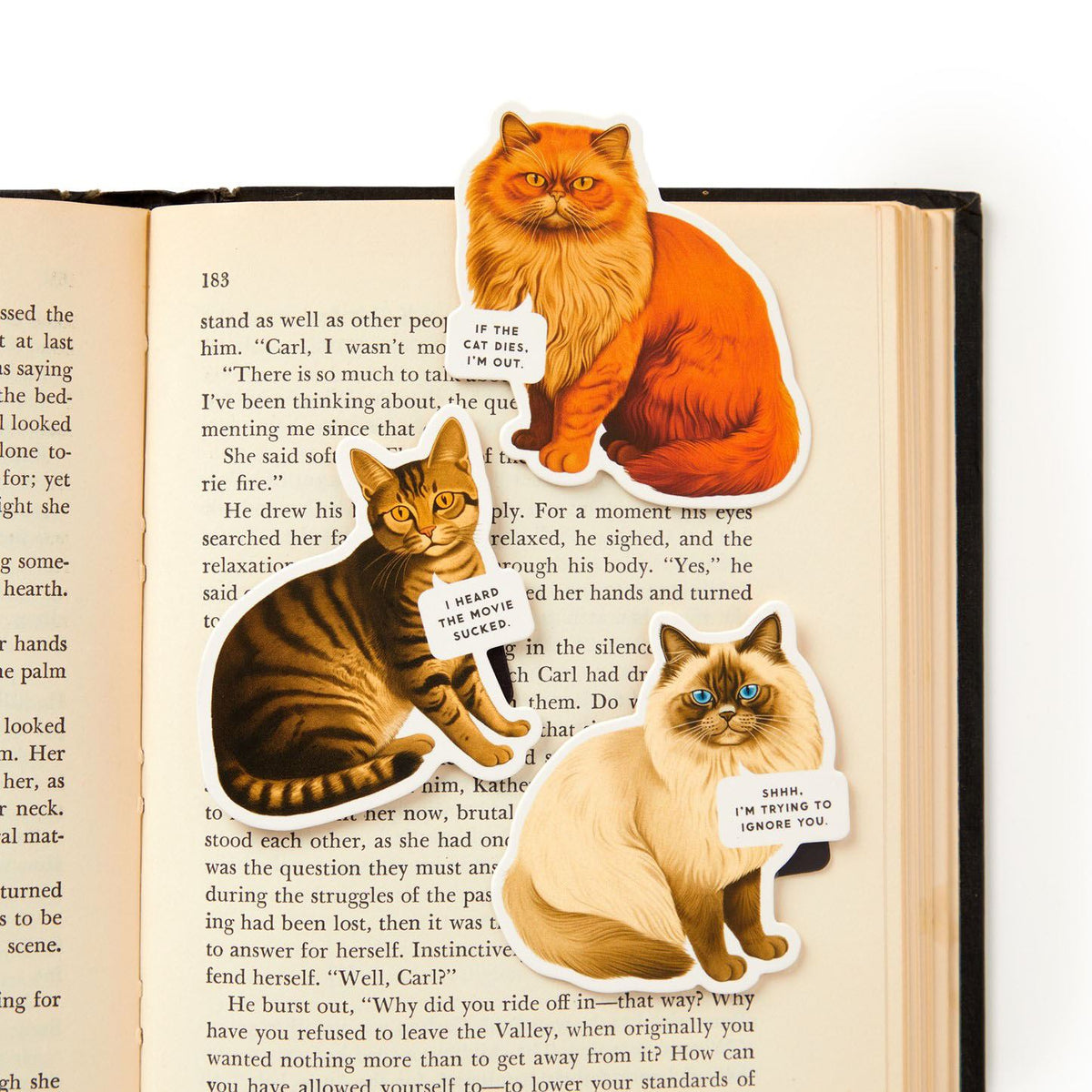 Moody Cats Magnetic Bookmark Set