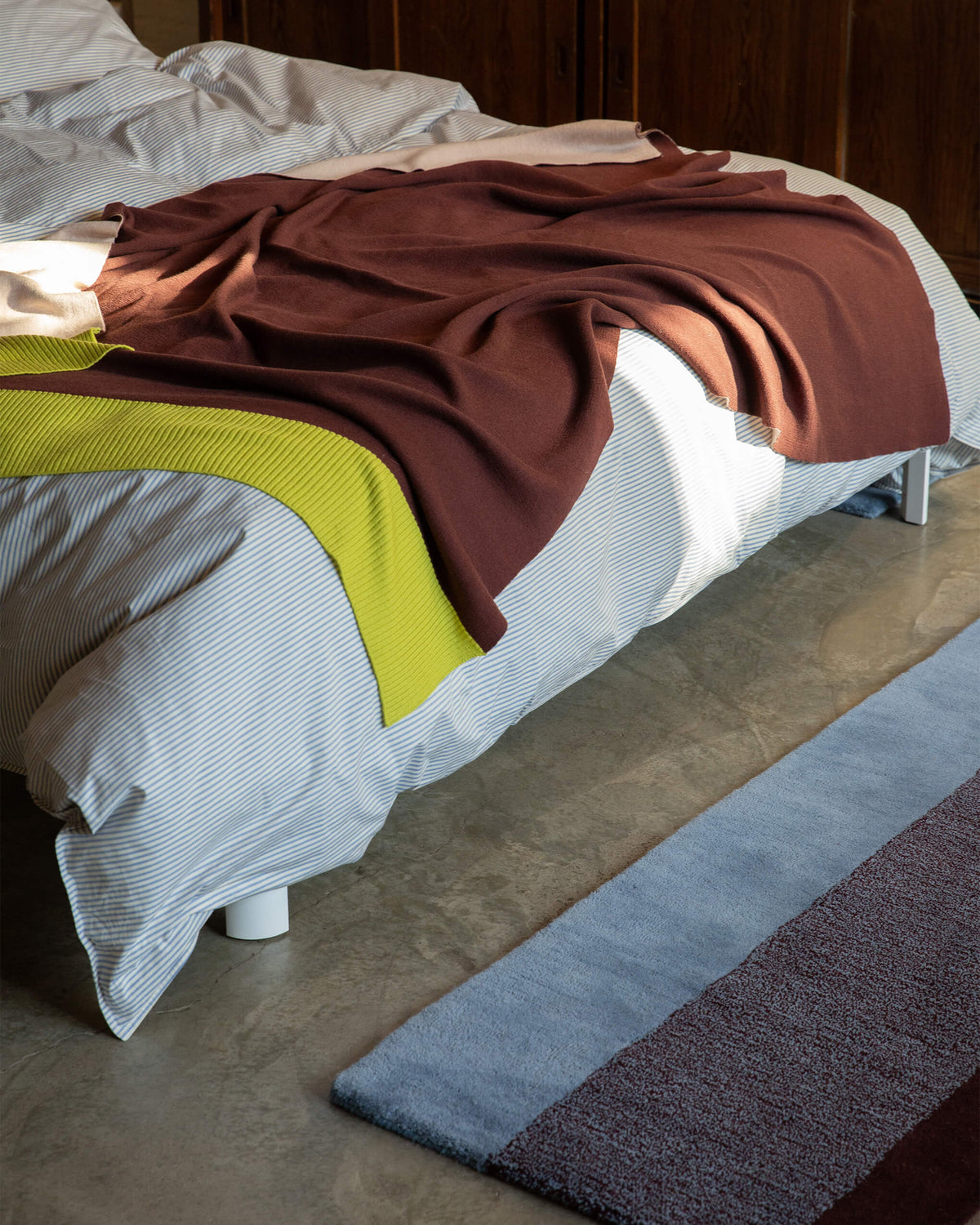 Merino Blanket - Bordeaux Peach Lime