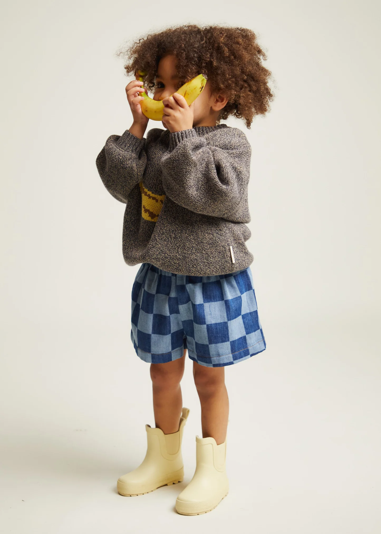 Frankie Checkerboard Denim Shorts