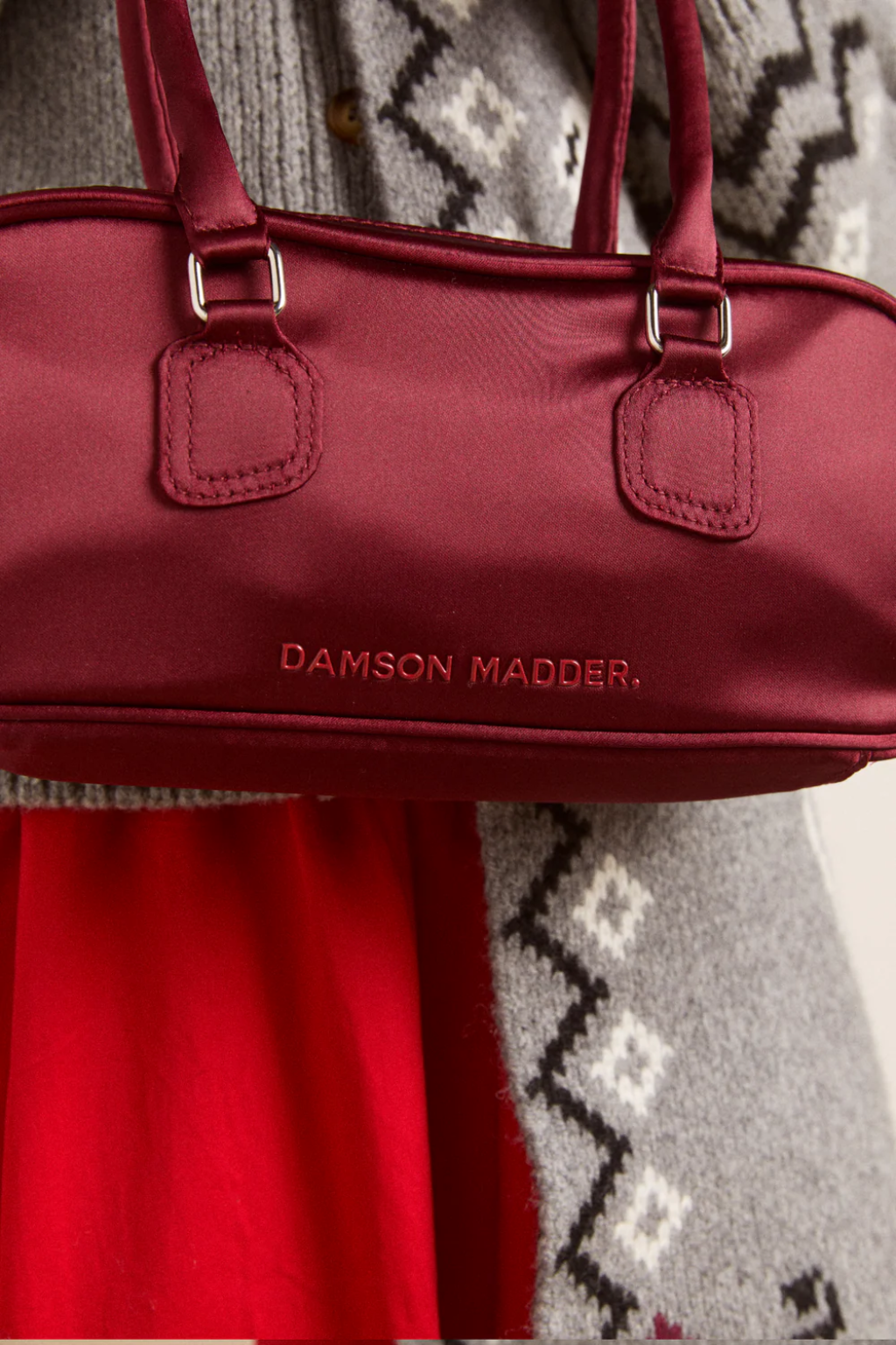 Benny Mini Bowler- Burgundy Satin