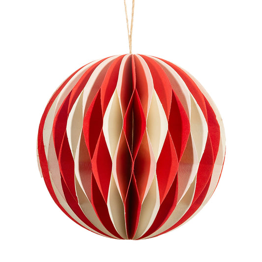 Red and White Multi Paper Honeycomb Hanging Dec