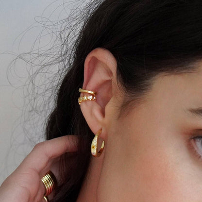 Kaleidoscope Disco Hoop Earrings: Gold