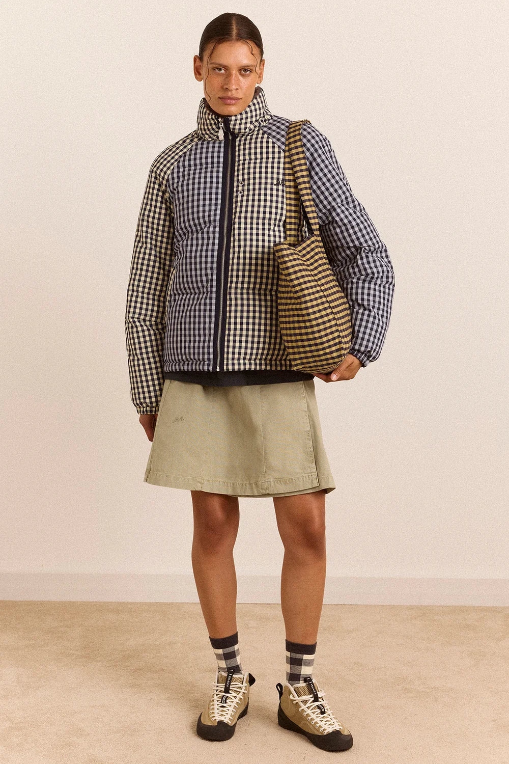 Reversible Opal Puffer - Mixed Gingham
