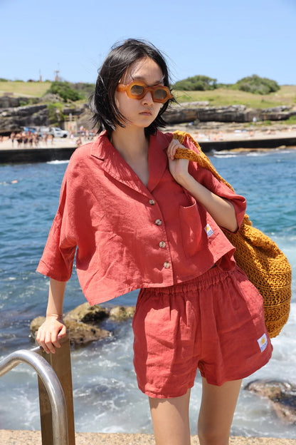 Maxim Linen Shirt - Paprika