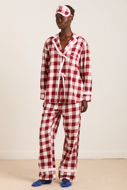 Antonella PJ Set - Burgundy Gingham