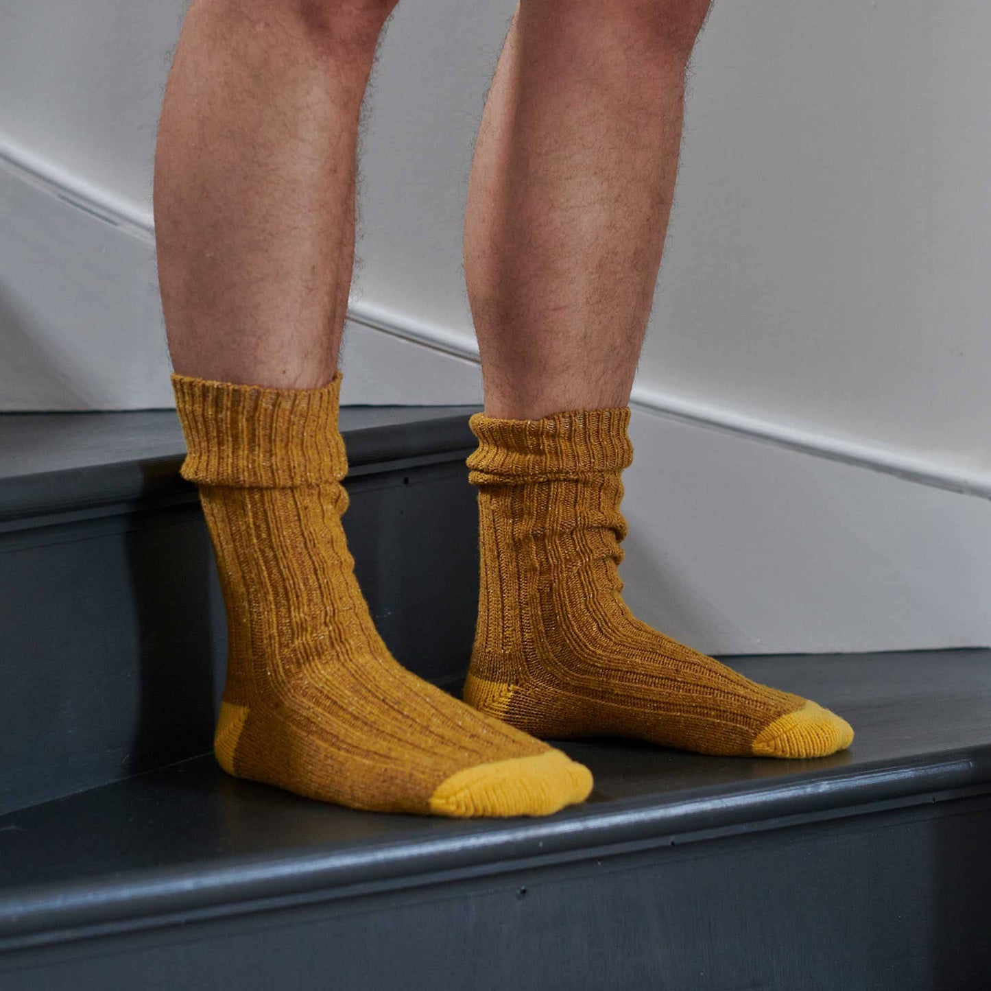 Unisex Recycled Silk Blend Ribbed Socks: Green & jade - large