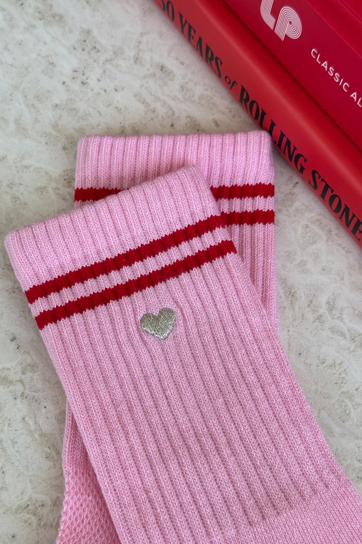 Boyfriend Socks -Amour Pink Heart