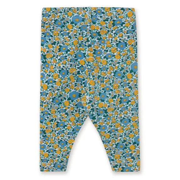 Flower Pattern Rib Pants