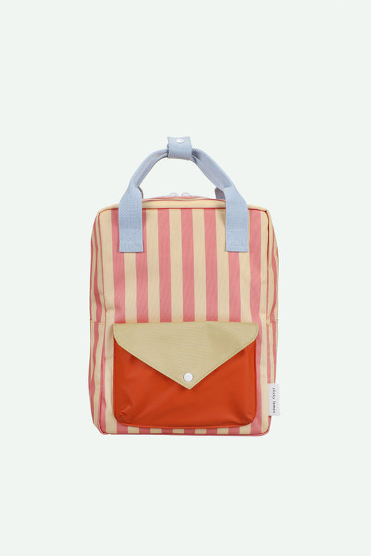 Backpack Medium Envelope - Stripes Coral Pink & Sandy