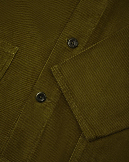 Buttoned Cord Overshirt - Woodland Green