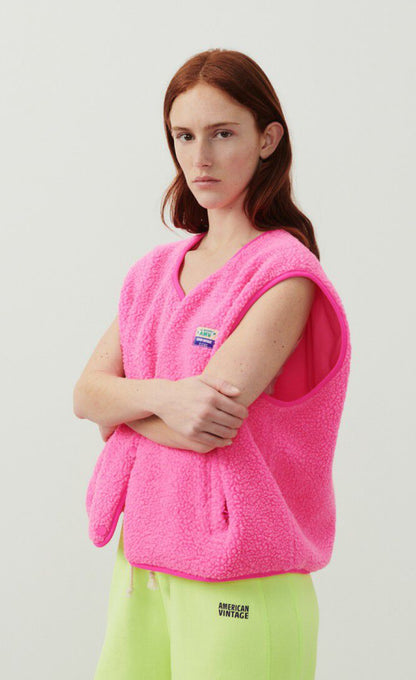 Hoktown Fleece Gilet - Acid Pink Melange