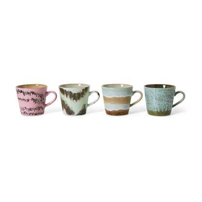 70s Ceramics Cappuccino Mugs Dada- Set Of 4