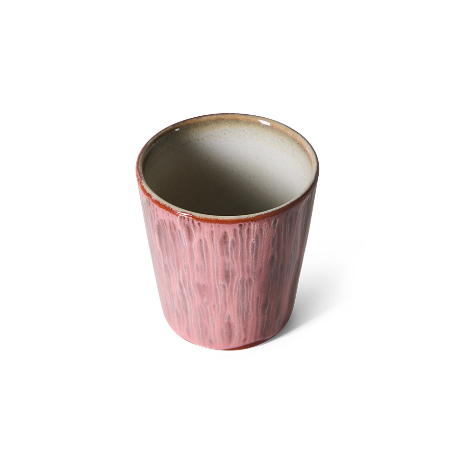 70s Ceramic Coffee Mug - Rhubarb