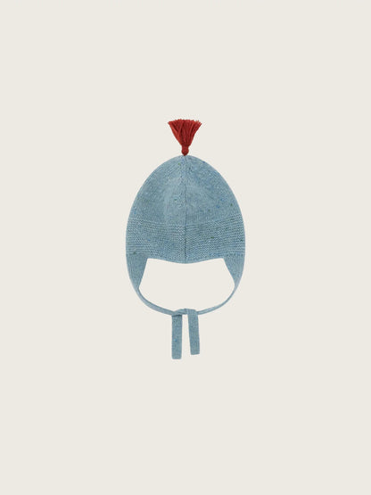 Winter Sky Contrast Tassel Hat