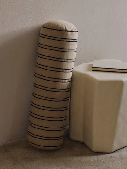 Twill Bolster Cushion - Cashmere / Black