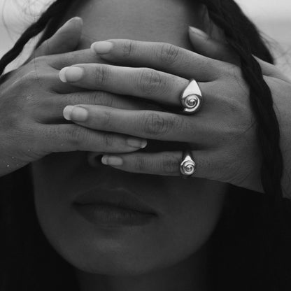 Inanna Spiral Pinky Ring - Silver