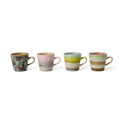 70s Ceramics Americano Mugs Rococo - Set Of 4