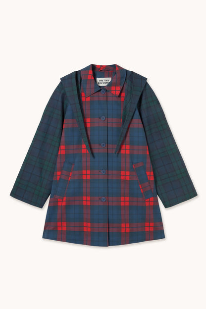 Check Hood Trench Coat