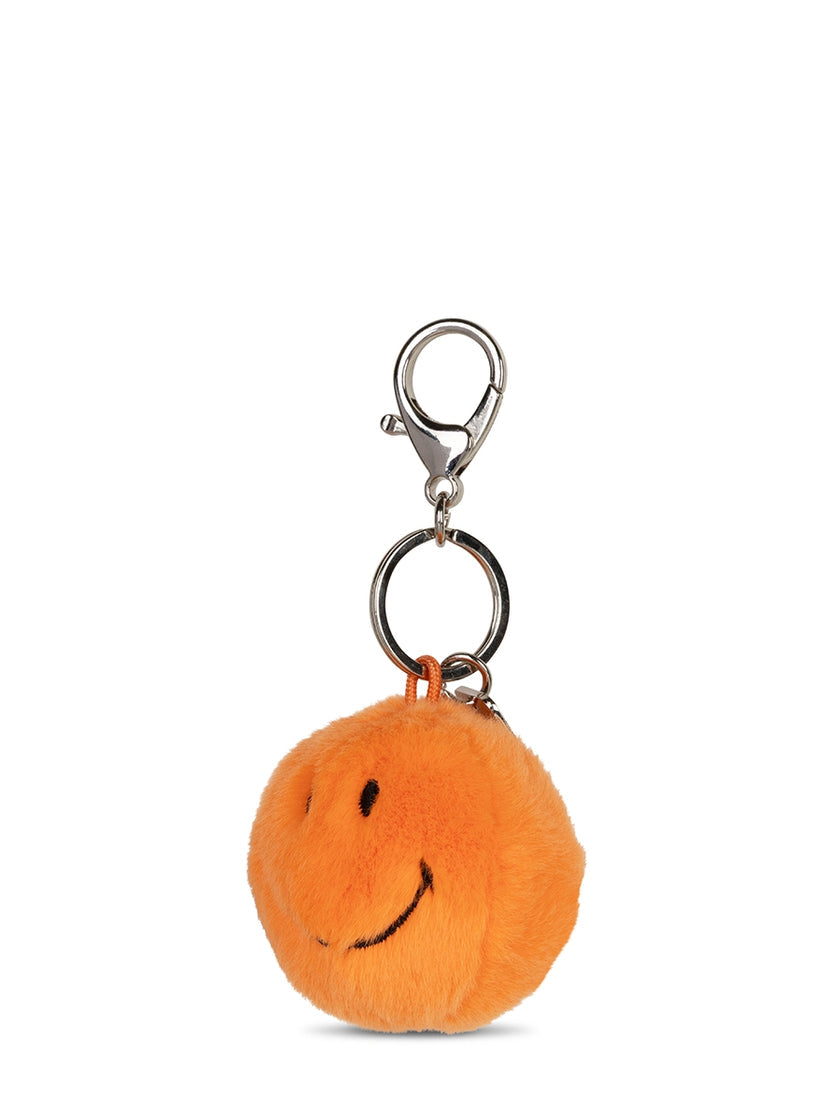 Smiley Keychain - Eco Fuzzy Orange