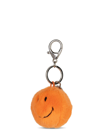 Smiley Keychain - Eco Fuzzy Orange