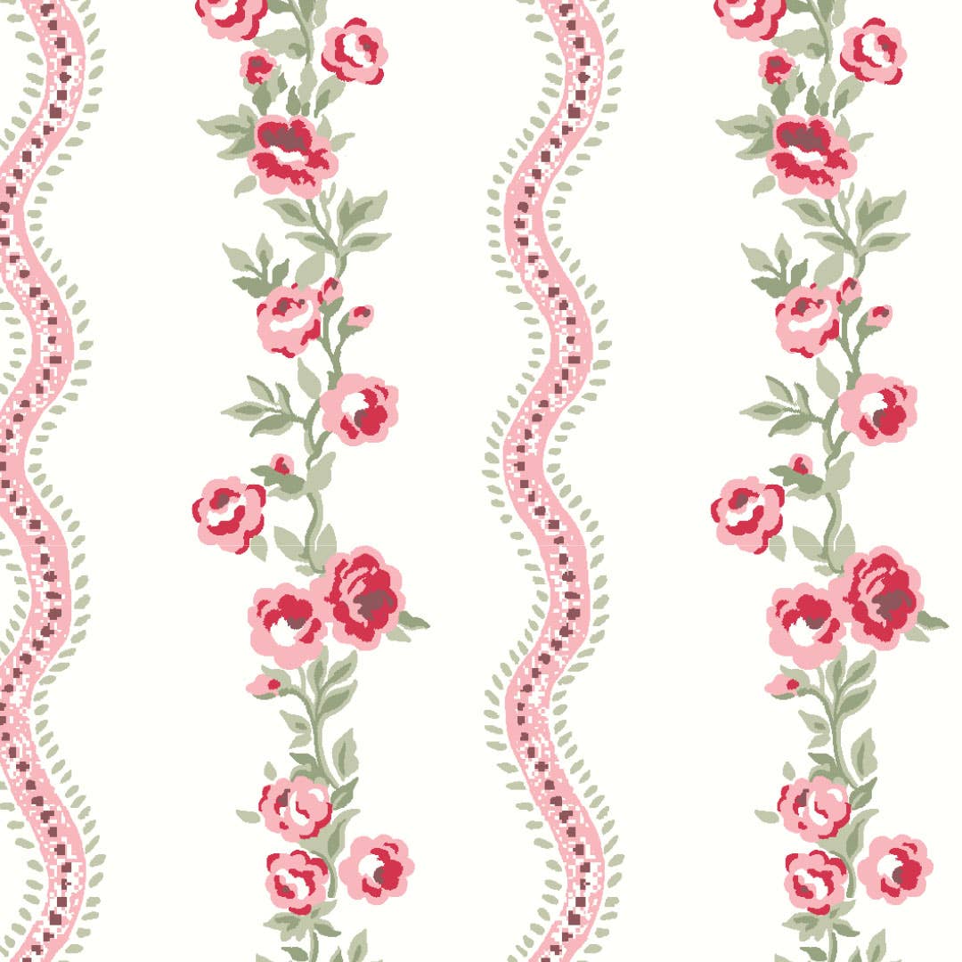 BABY SLEEPSUIT | FLORAL STRIPE: 12-18 Months