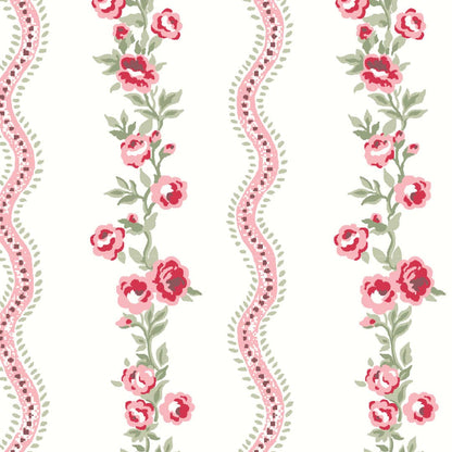 BABY SLEEPSUIT | FLORAL STRIPE: 12-18 Months