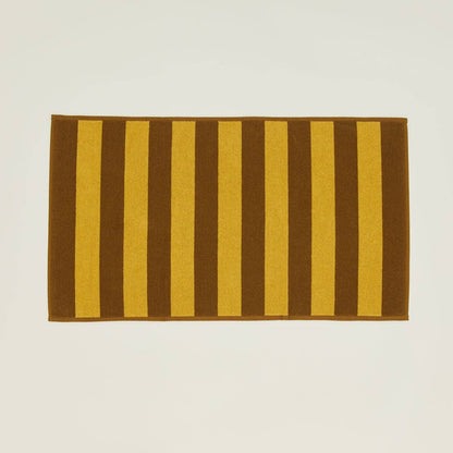 Striped Terry Bath Mat - Blush /Terracotta