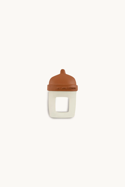 Gommu Ring Botlle - Natural Rubber Teething Ring: White